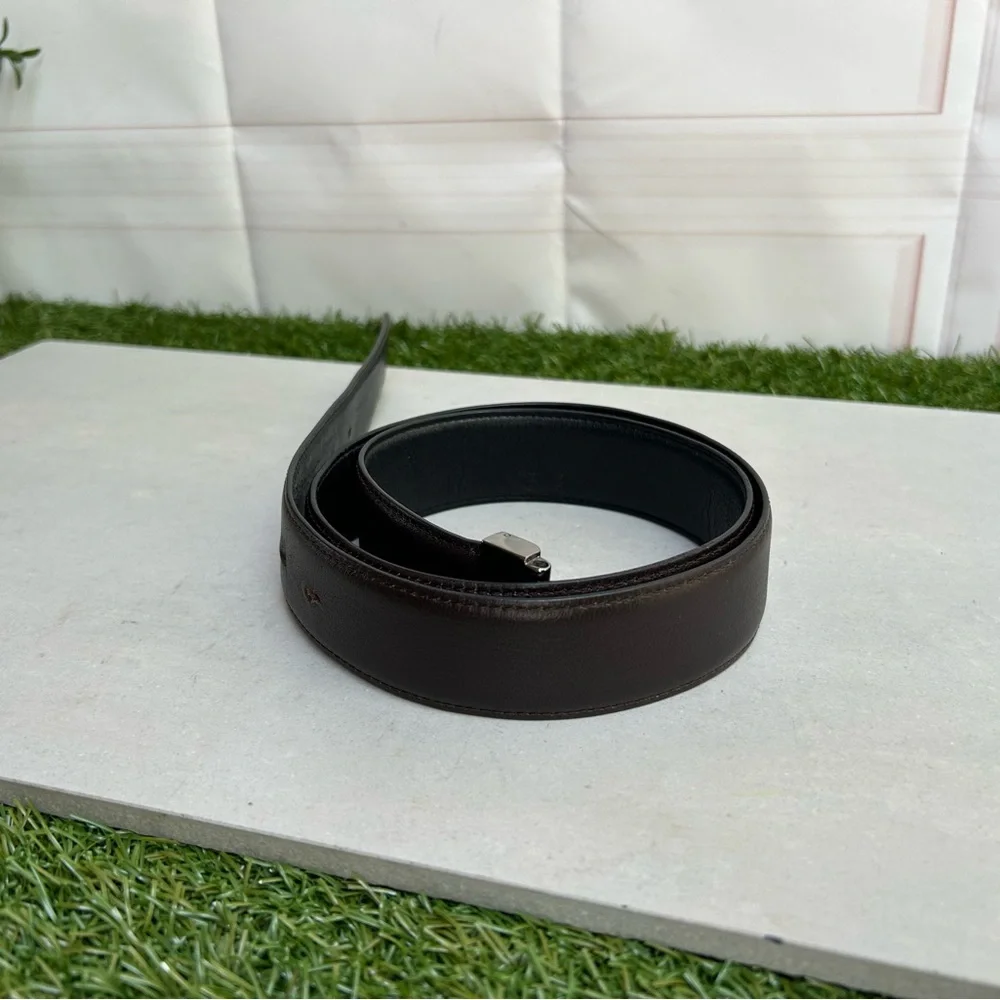 Ferragamo black /Brown Leather Men's Belt 40” (only the belt) no buckle